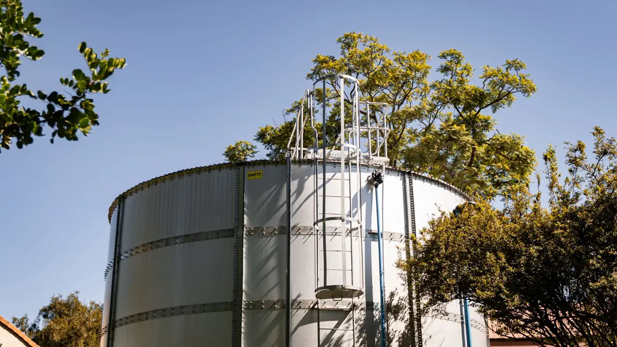 Containerised water treatment plant deployed at a Johannesburg construction site providing compliant on-site water for workers and site operations