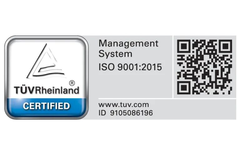 TÜV Rheinland ISO 9001:2015 Certified