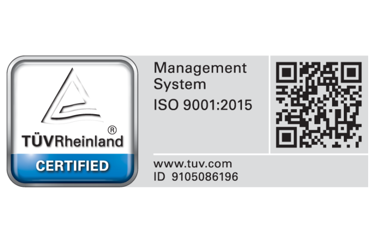 TÜV Rheinland ISO 9001:2015 Certified