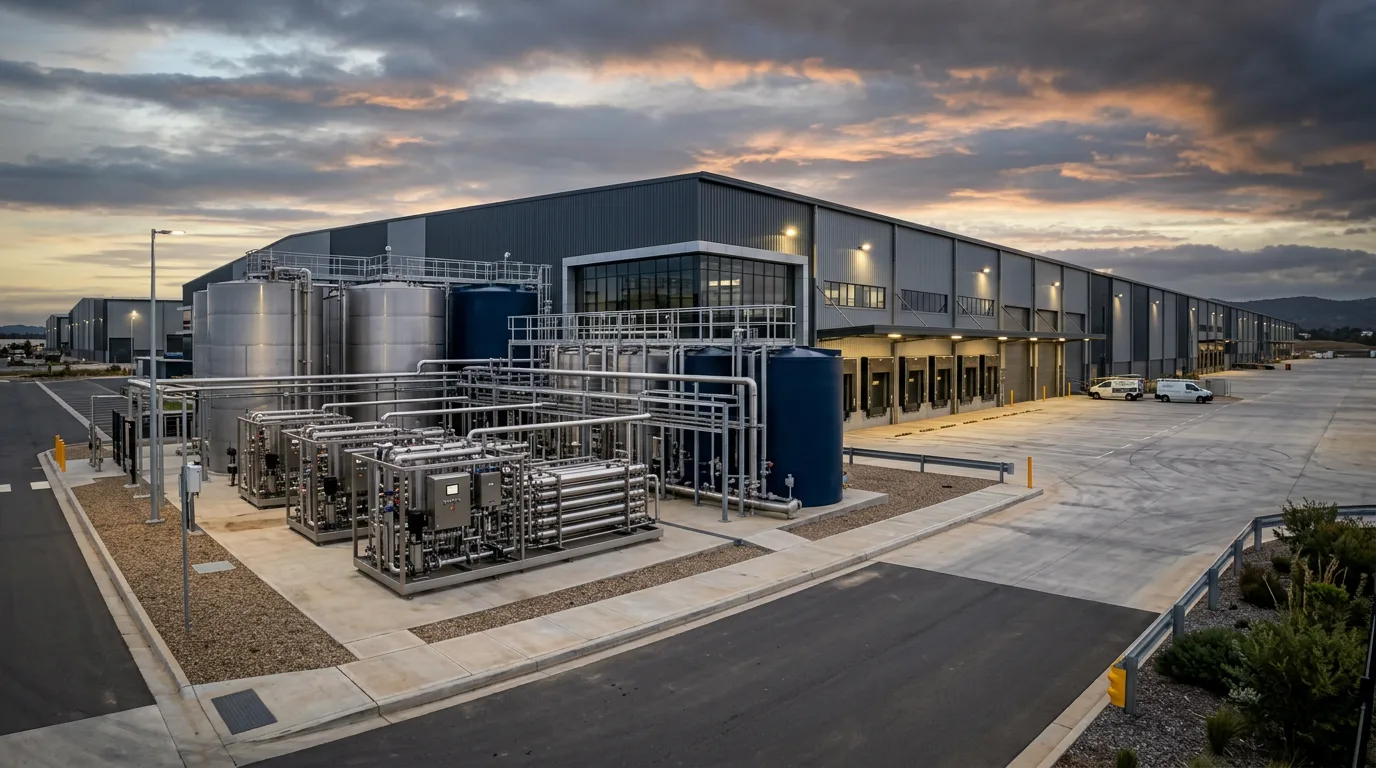 Commercial property with large external filtration systems