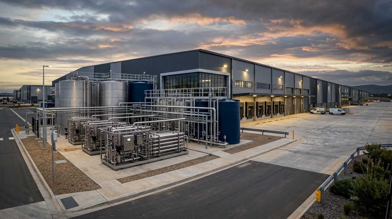Commercial property with large external filtration systems