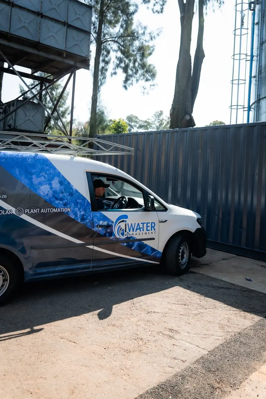 Branded van side at HQ
