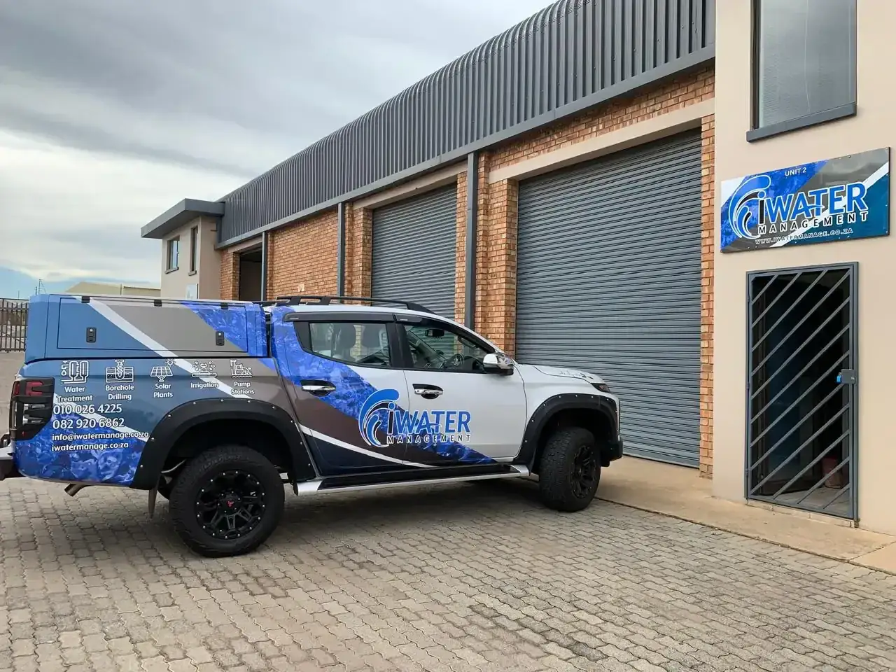 Branded vehicle at iWater office
