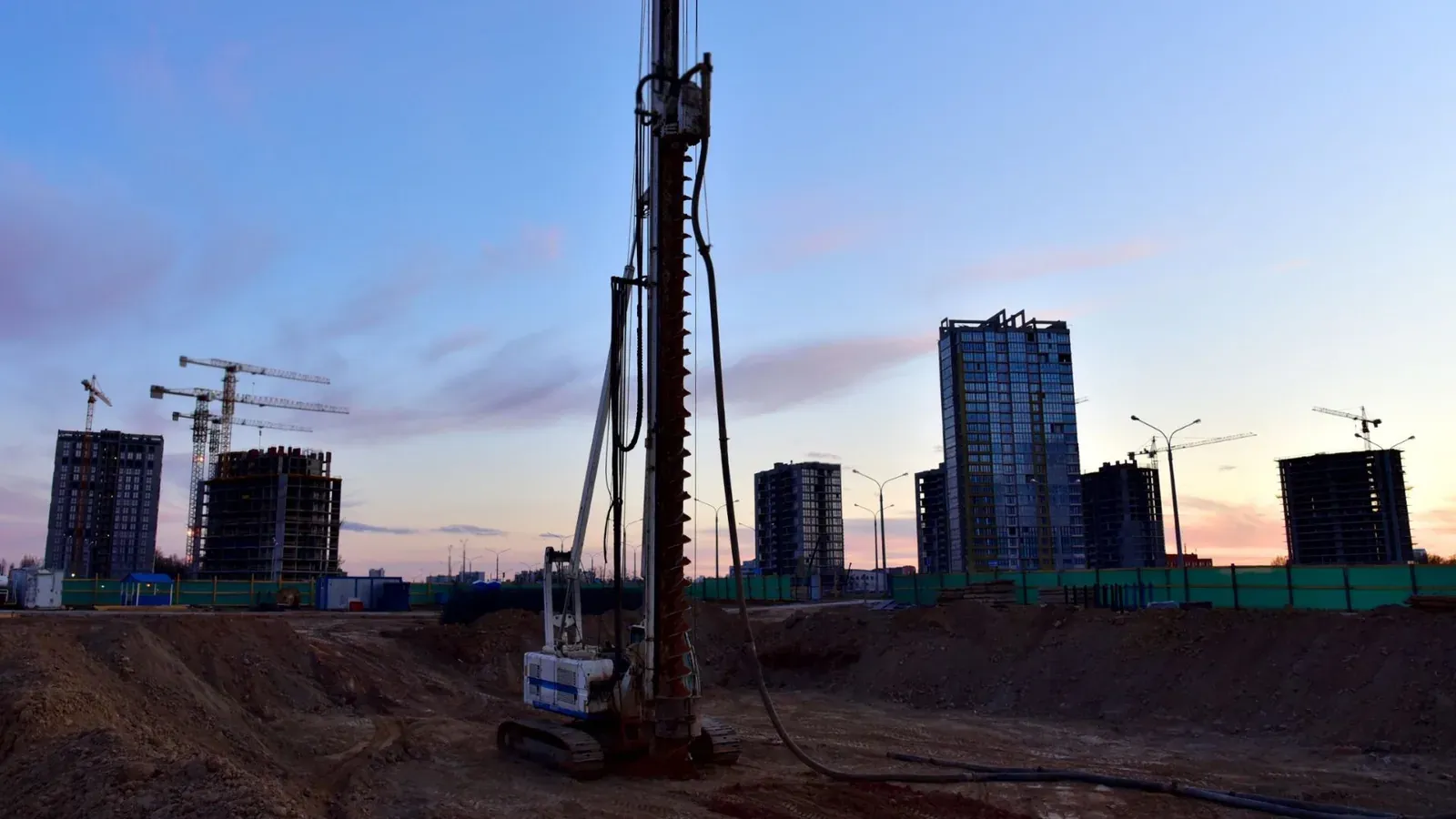 Construction and development site where borehole drilling is taking place, representing independent water supply infrastructure in South Africa.