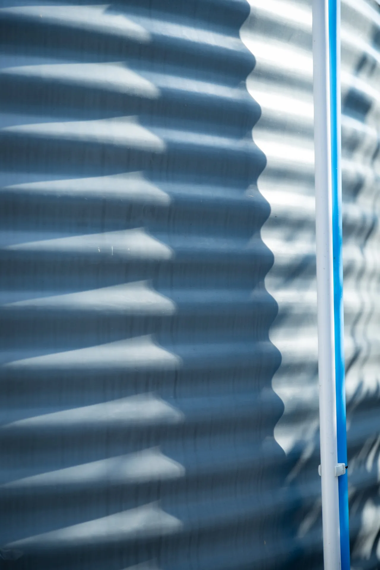 Corrugated tank closeup