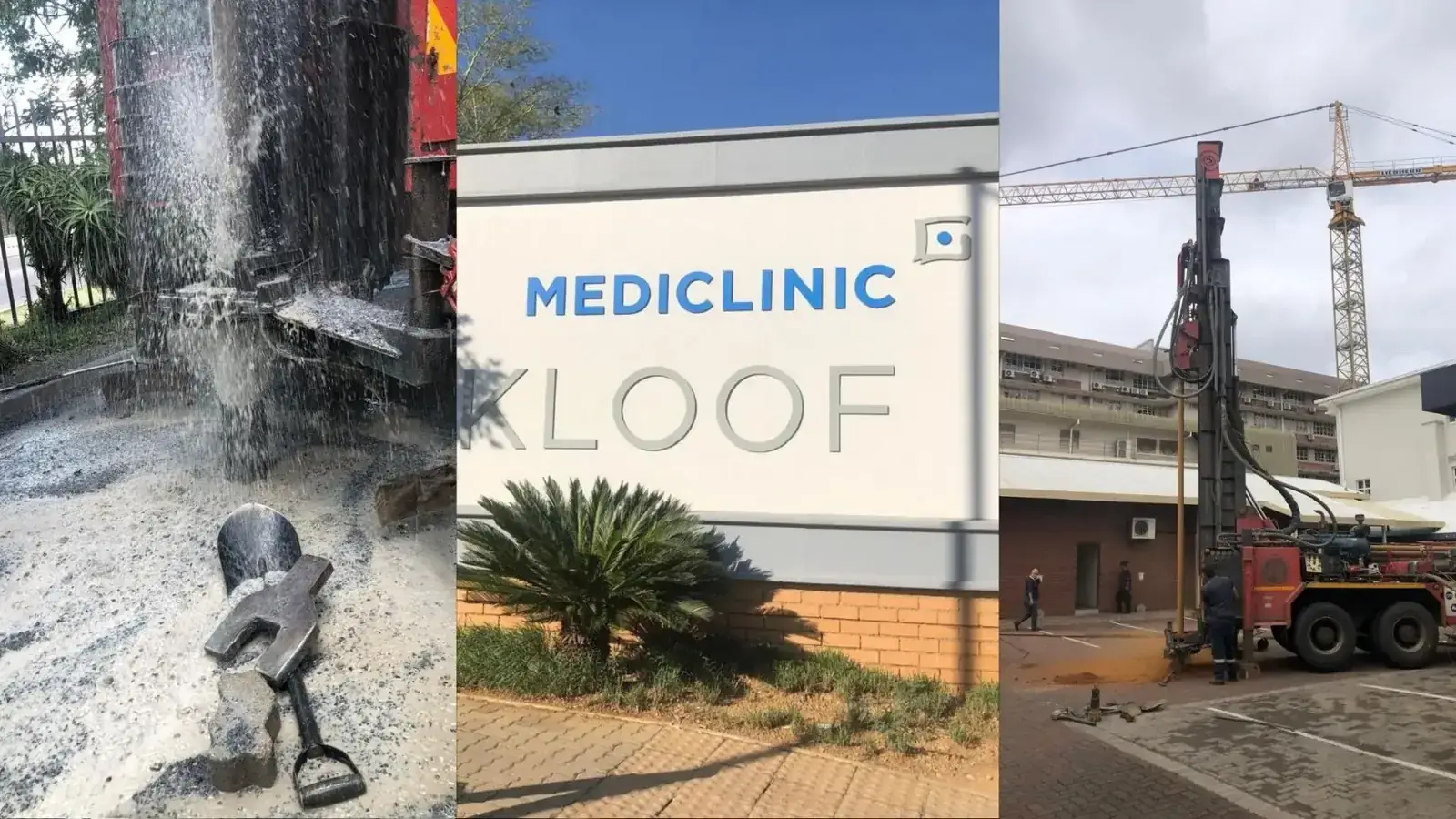 Professional borehole drilling rig in operation at a Johannesburg property.