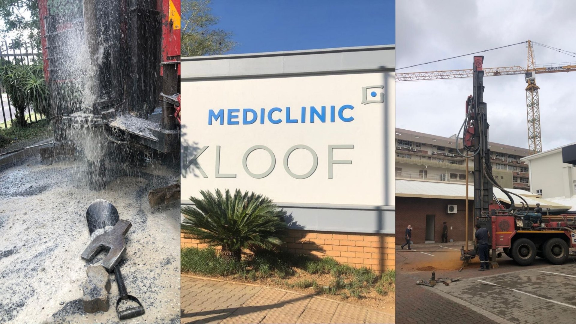 Professional borehole drilling rig in operation at a Johannesburg property.