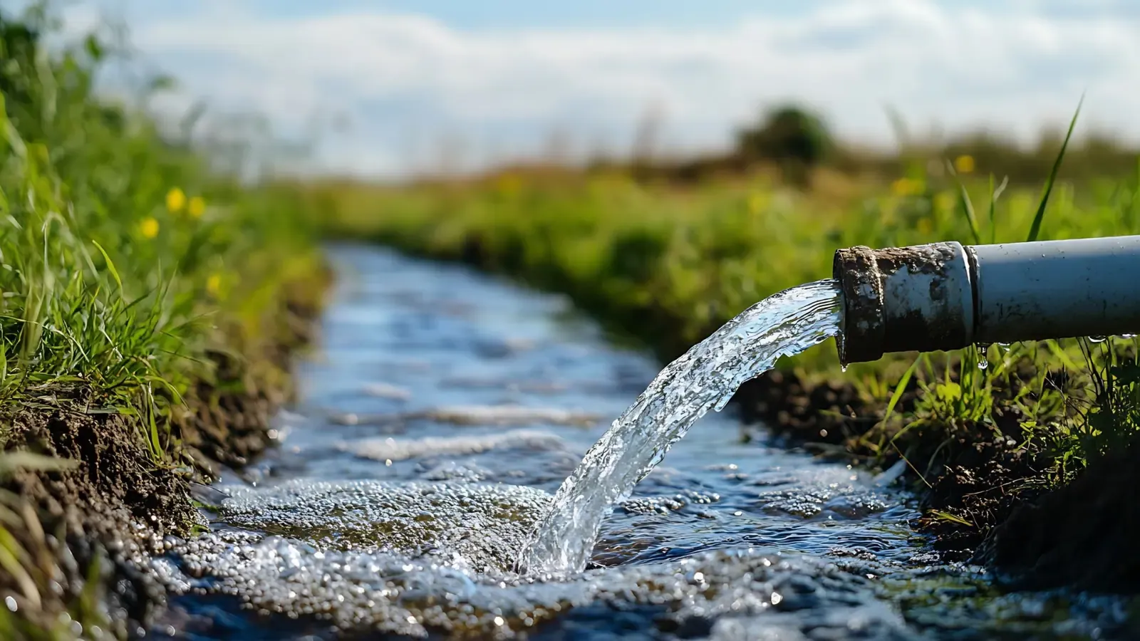 Borehole pipe flow at a commercial water installation in South Africa.