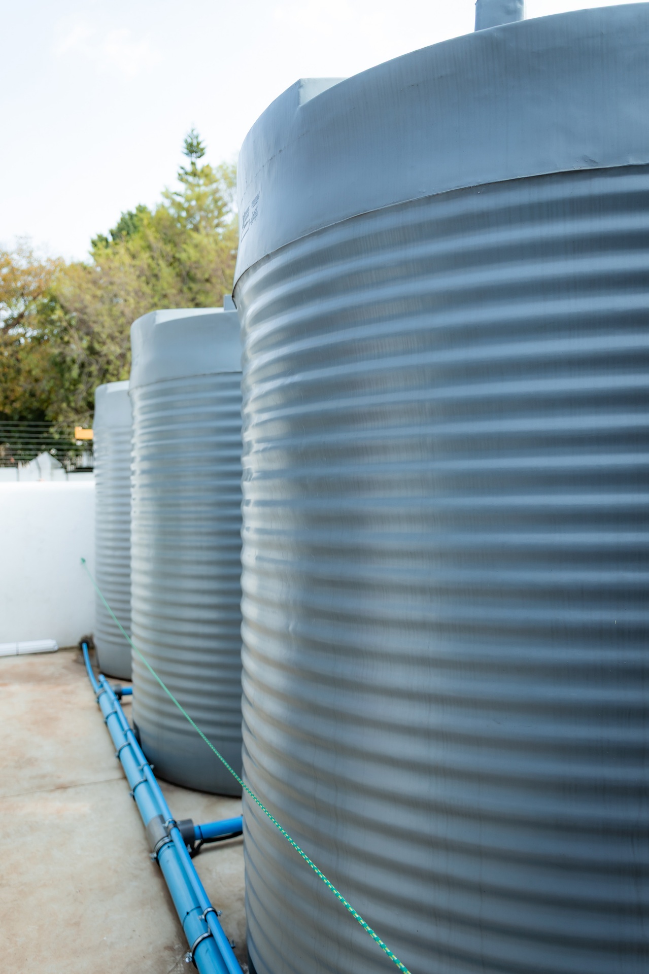 Poly storage tanks row